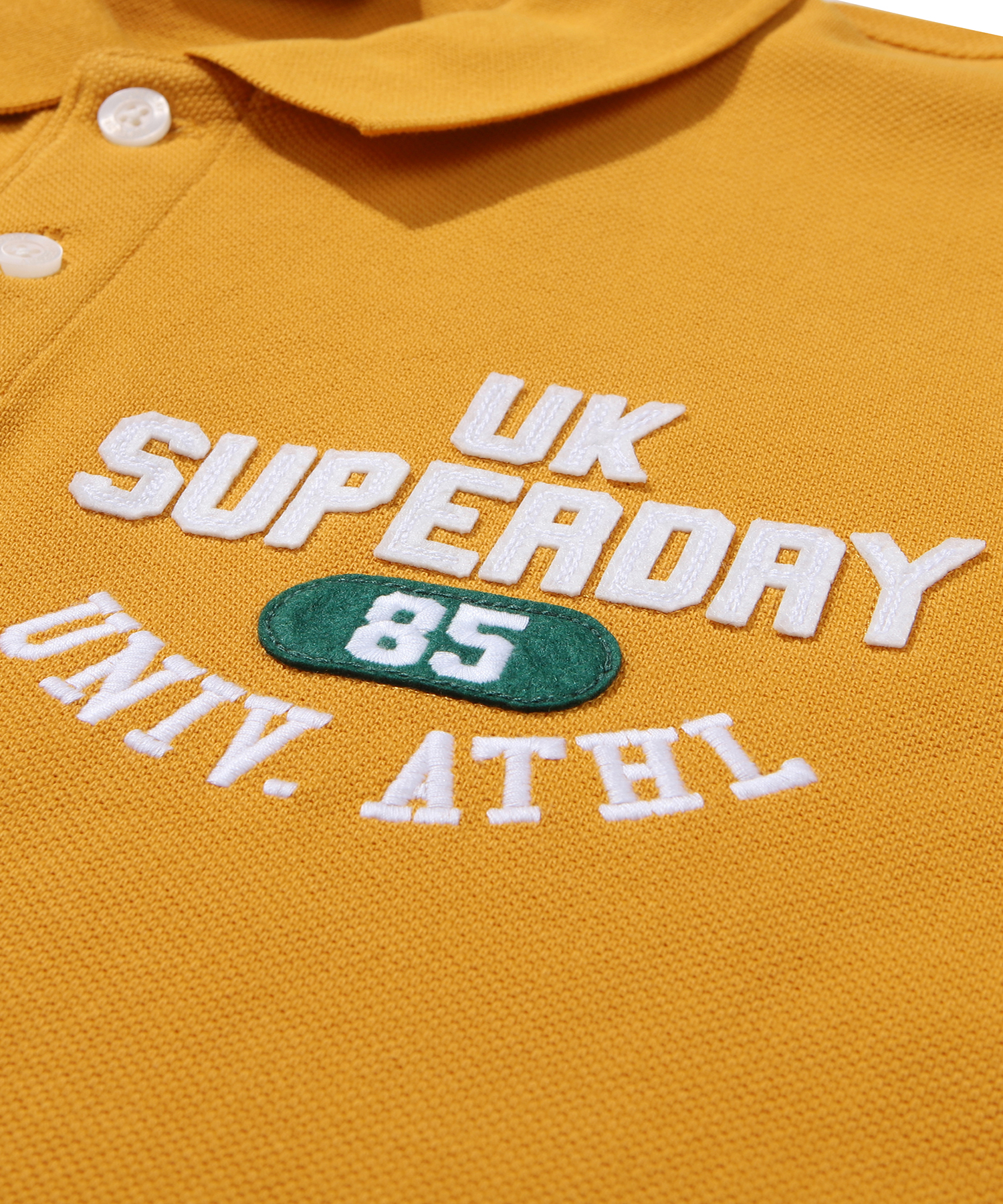 ATHLETICS FELT POLO SHIRT MUSTARD SDMIQAP63 KMTD 4