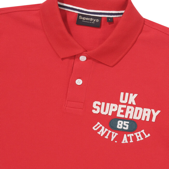 ATHLETICS FELT POLO SHIRT RED SDMIQAP63 KRED 3