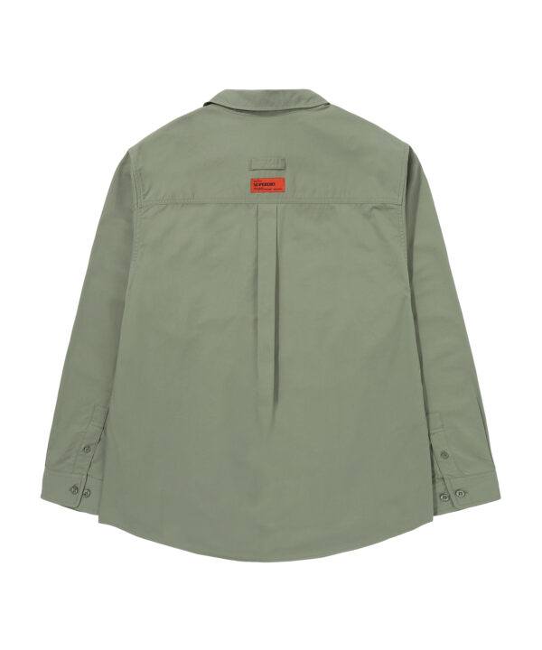 CONTRAST STITCH WORK POCKET SHIRT KHAKI GREEN SDMIRAP60 KKHG 2