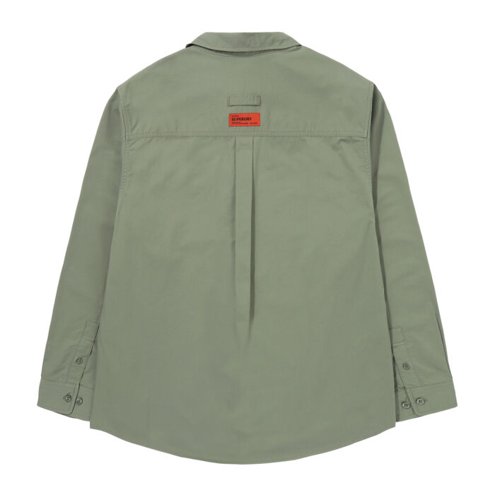 CONTRAST STITCH WORK POCKET SHIRT KHAKI GREEN SDMIRAP60 KKHG 2