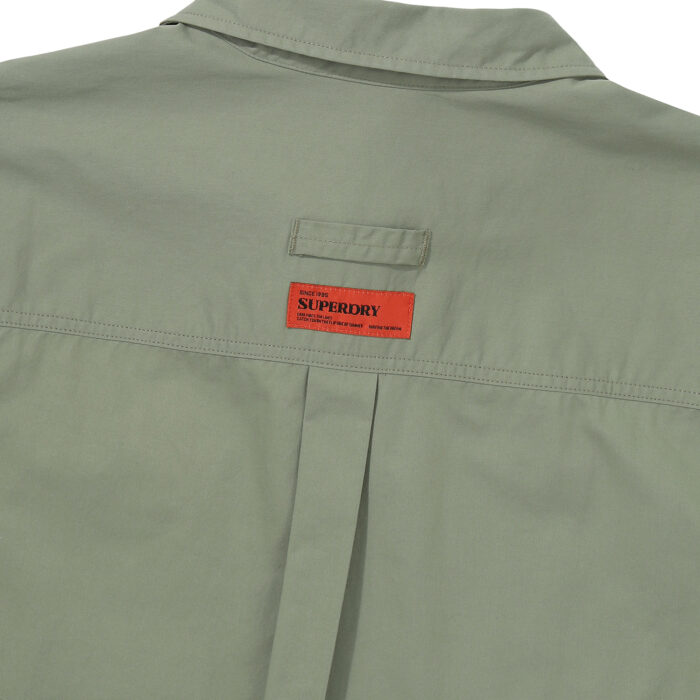CONTRAST STITCH WORK POCKET SHIRT KHAKI GREEN SDMIRAP60 KKHG 5