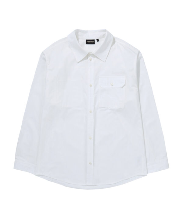 CONTRAST STITCH WORK POCKET SHIRT WHITE SDMIRAP60 KWHT 1