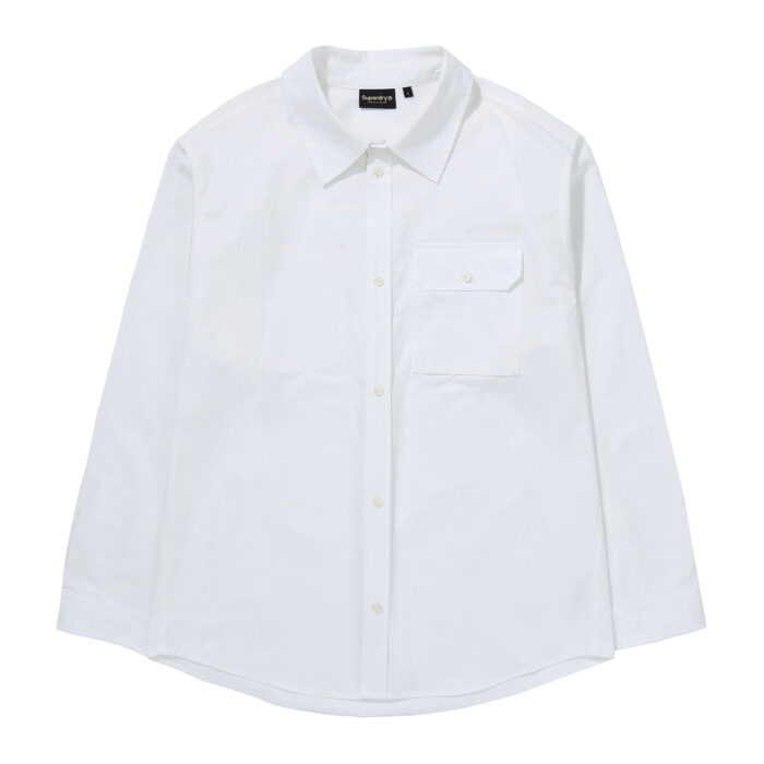 CONTRAST STITCH WORK POCKET SHIRT WHITE SDMIRAP60 KWHT 1
