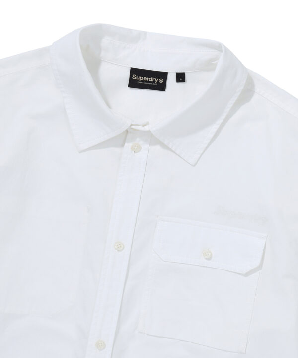 CONTRAST STITCH WORK POCKET SHIRT WHITE SDMIRAP60 KWHT 3