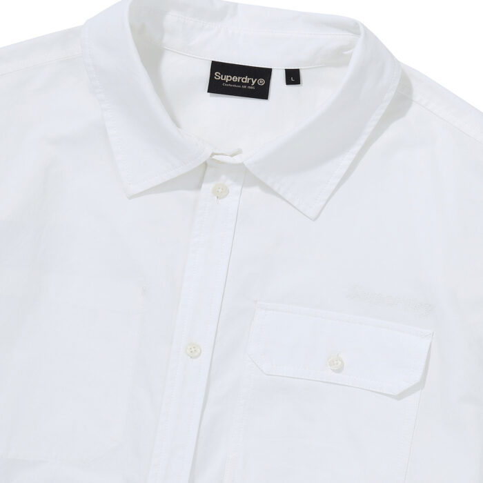 CONTRAST STITCH WORK POCKET SHIRT WHITE SDMIRAP60 KWHT 3