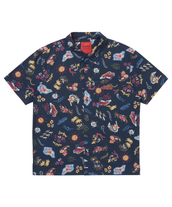 FARM SURF HAWAIIAN SHIRT NAVY SDUIHAP61 KNVY 1