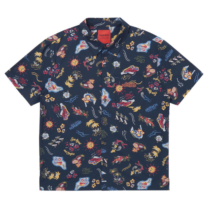 FARM SURF HAWAIIAN SHIRT NAVY SDUIHAP61 KNVY 1