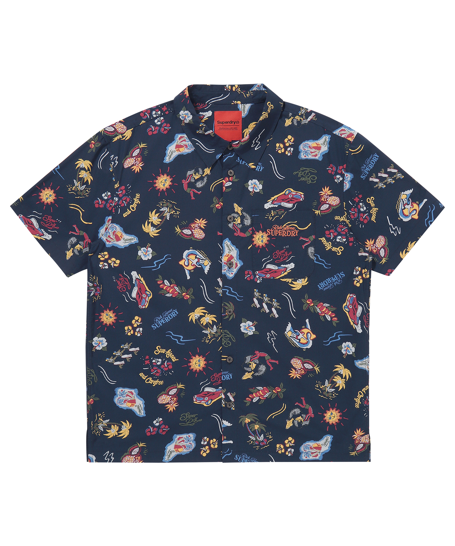 FARM SURF HAWAIIAN SHIRT NAVY SDUIHAP61 KNVY 1