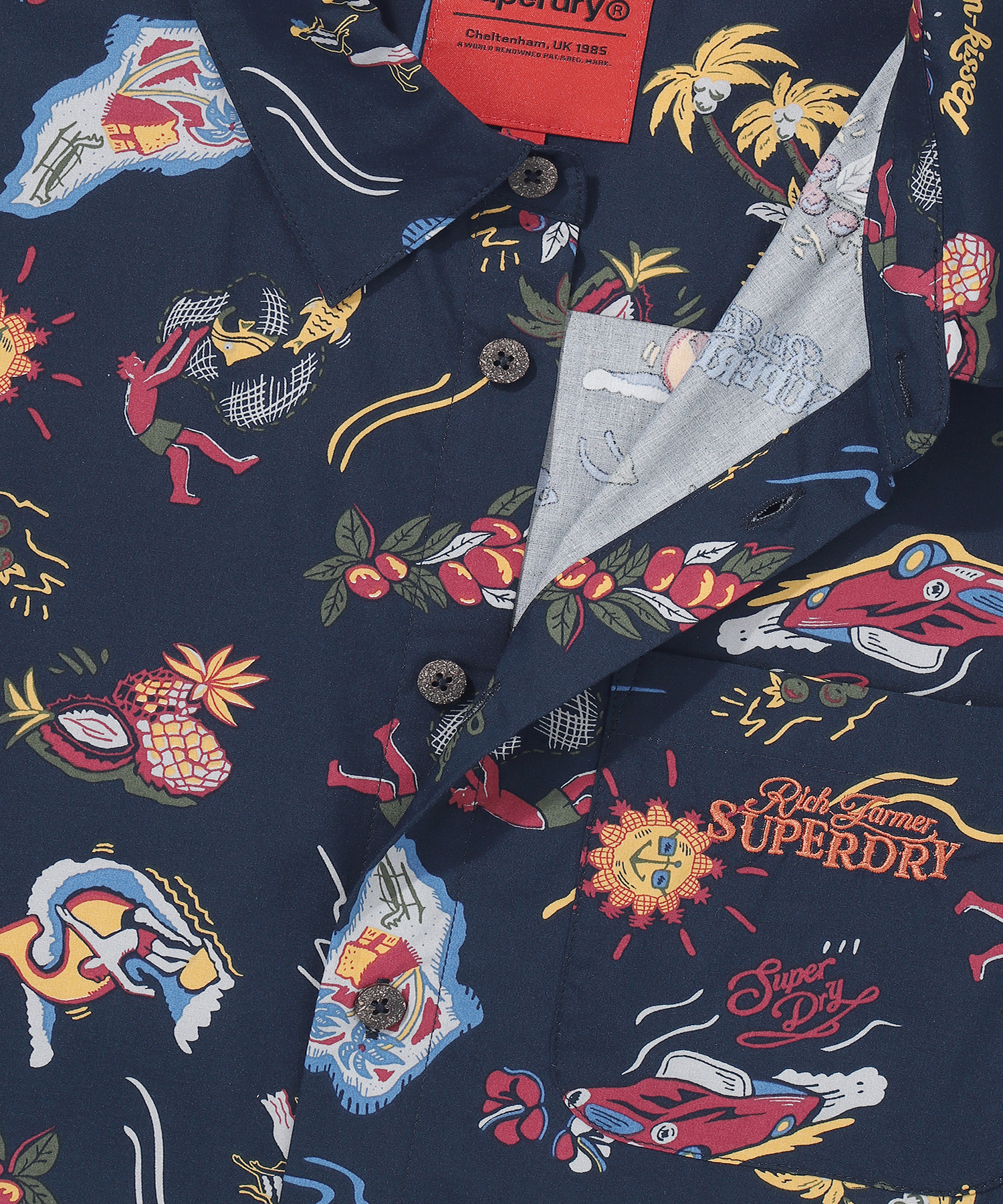 FARM SURF HAWAIIAN SHIRT NAVY SDUIHAP61 KNVY 3