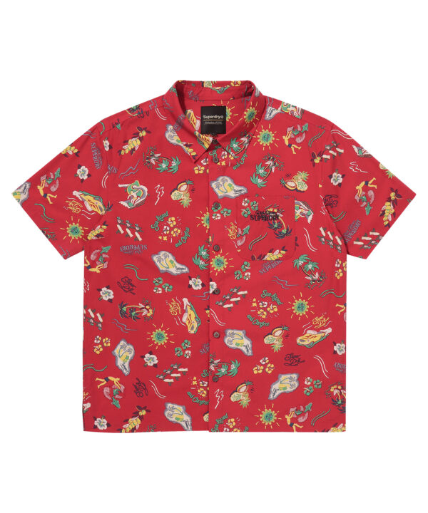 FARM SURF HAWAIIAN SHIRT RED SDUIHAP61 KRED 1