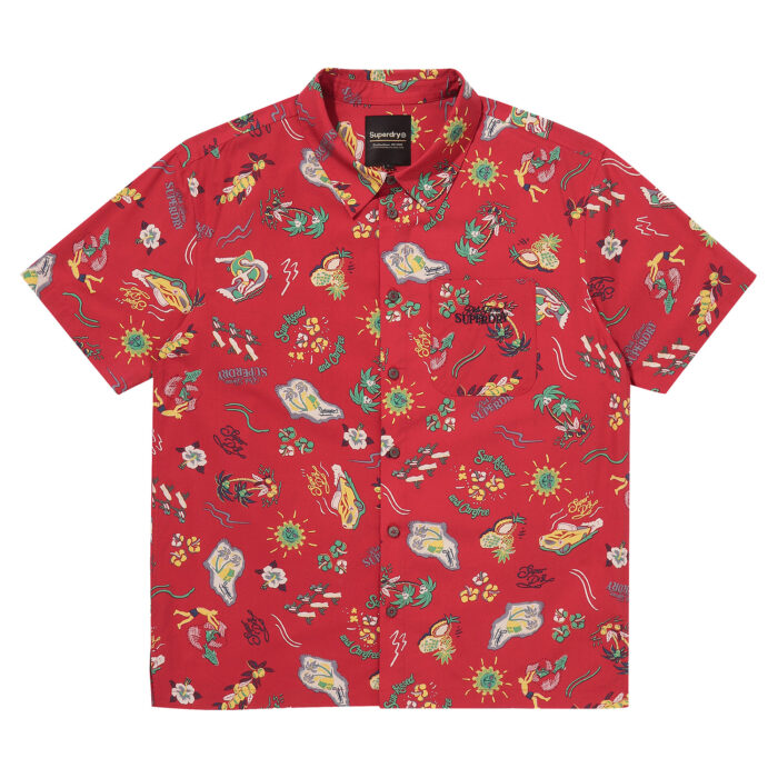 FARM SURF HAWAIIAN SHIRT RED SDUIHAP61 KRED 1