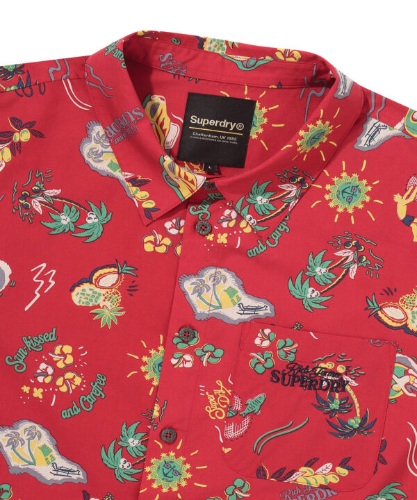 FARM SURF HAWAIIAN SHIRT RED SDUIHAP61 KRED 3