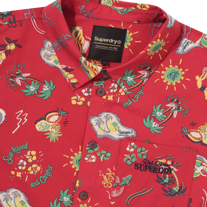 FARM SURF HAWAIIAN SHIRT RED SDUIHAP61 KRED 3