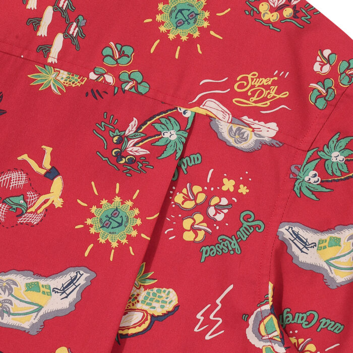 FARM SURF HAWAIIAN SHIRT RED SDUIHAP61 KRED 5