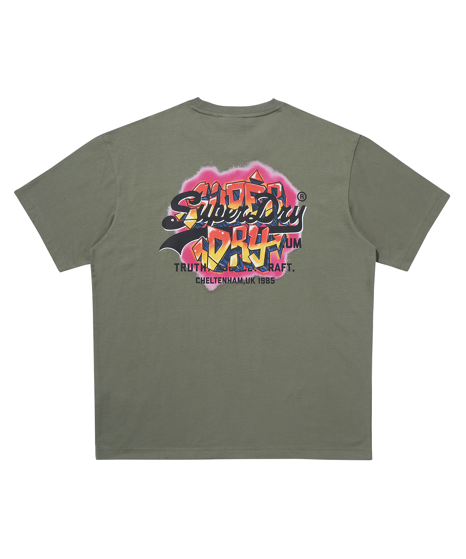 GRAFFITI LOGO T SHIRT KHAKI1 SDUISCP60 KKHK 2