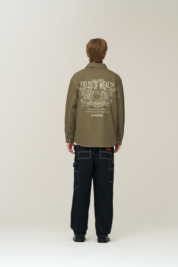 RICH FARMER GRAPHIC COTTON SHIRT OLIVE SDMIRAP40 KOLV 2