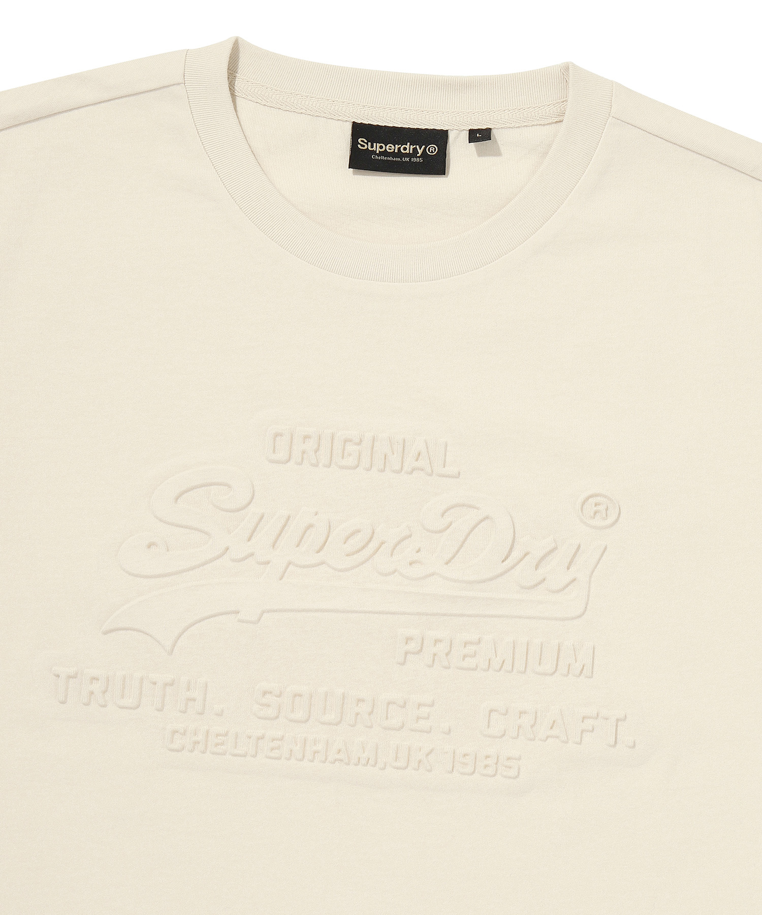 VINTAGE LOGO EMBO T SHIRT L BEIGE SDUISCP14 KLBE 3