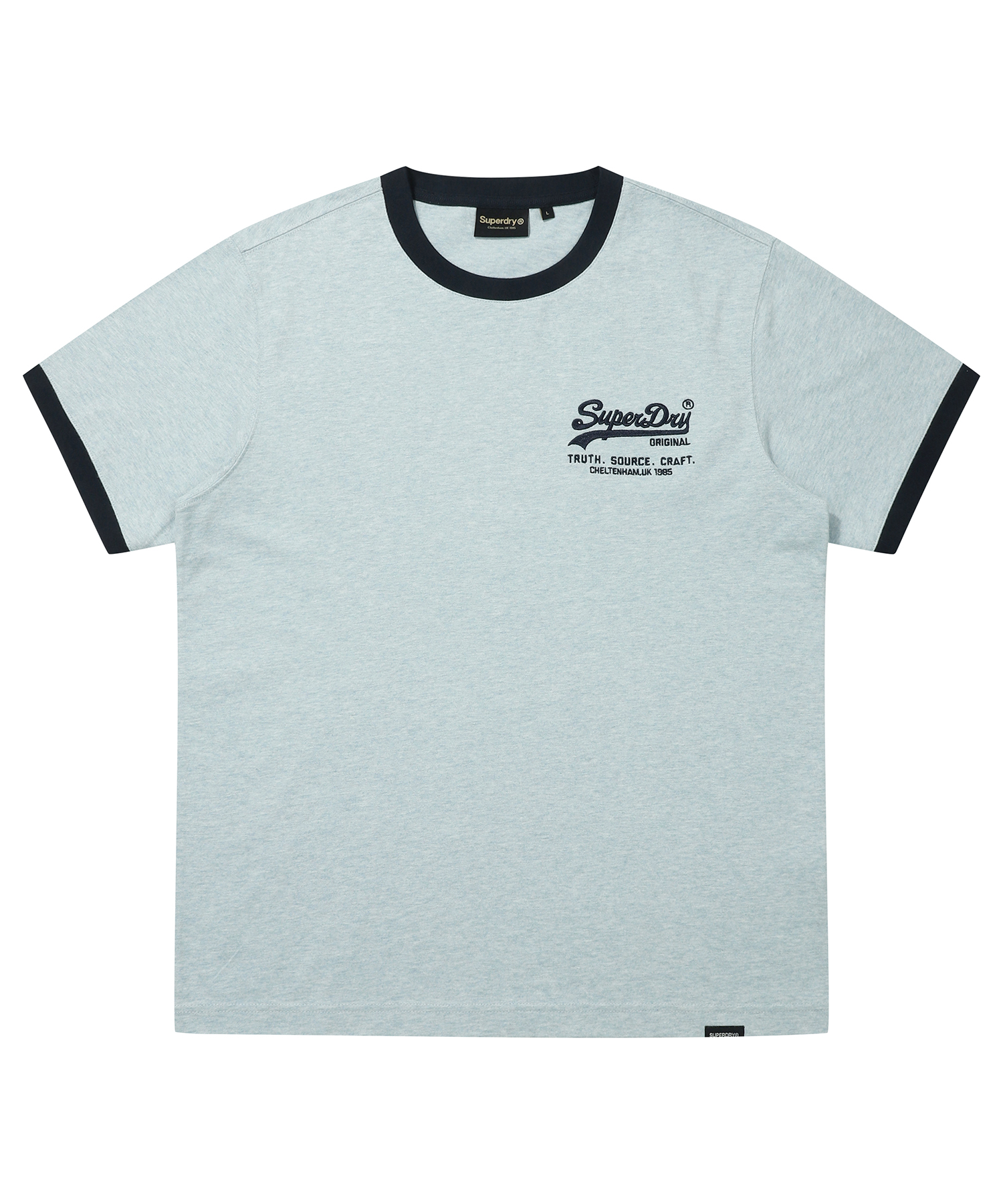 Tシャツ・カットソー citybreeze Vintage Logo Ringer T-Shirt_SKY BLUE Blue Ringer-T shirt -Vintage Look & feel -FREE SHIP Blue