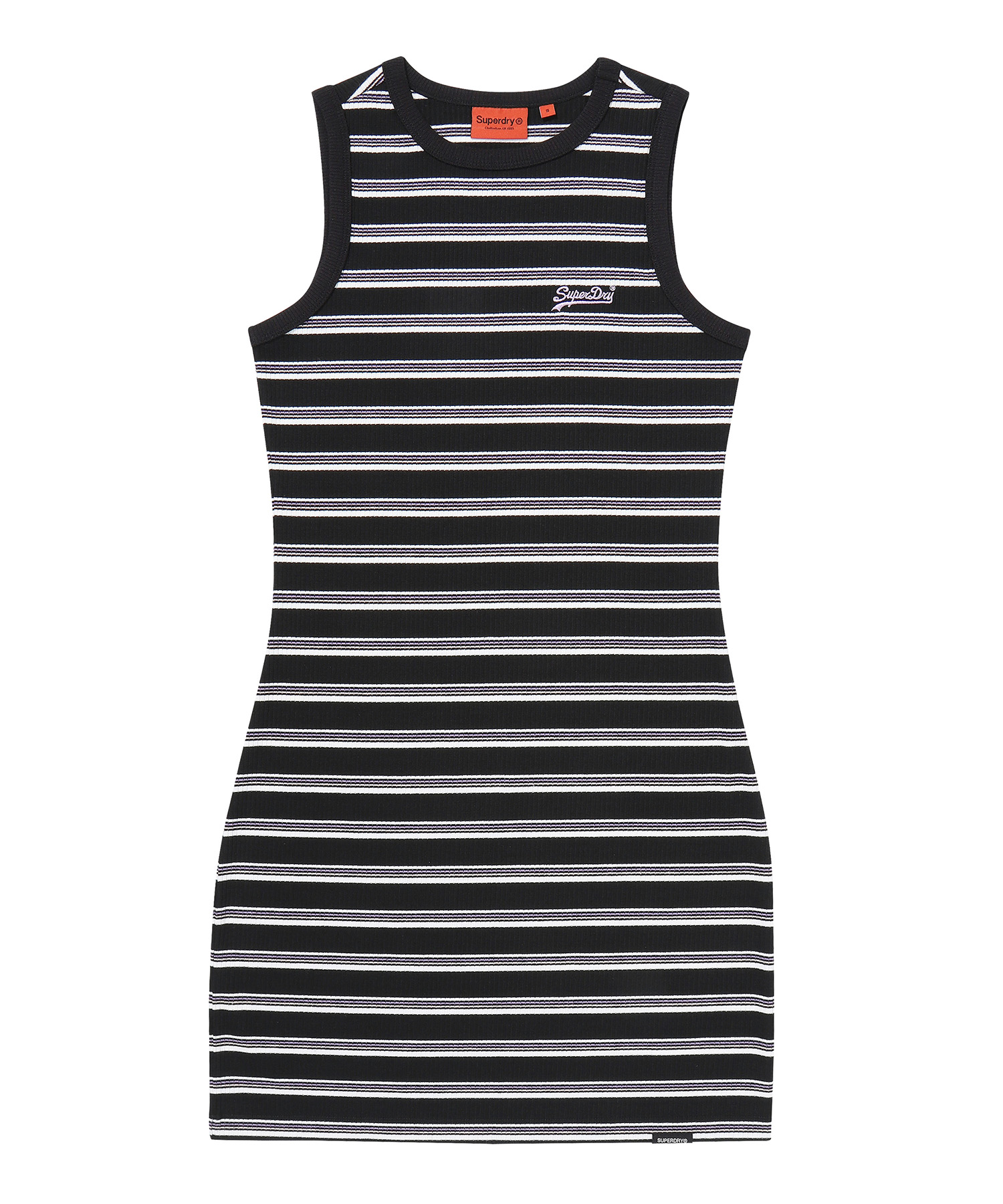 W ESSENTIAL STRIPE DRESS BLACK SDFIOCP61 KBLK 1