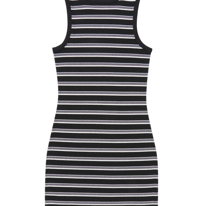 W ESSENTIAL STRIPE DRESS BLACK SDFIOCP61 KBLK 2