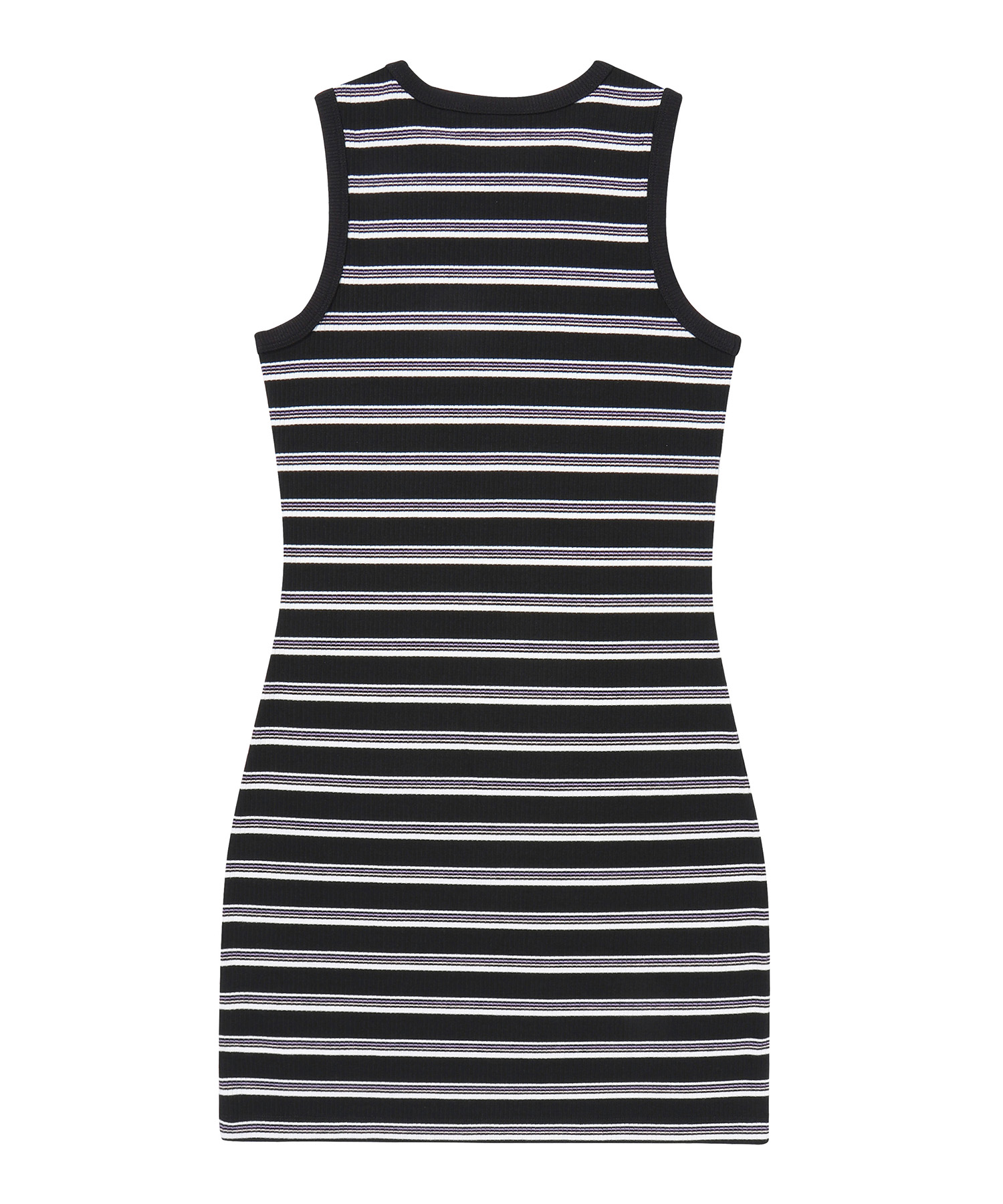W ESSENTIAL STRIPE DRESS BLACK SDFIOCP61 KBLK 2