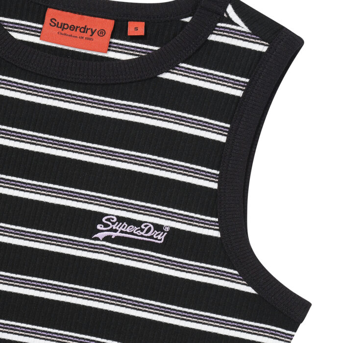 W ESSENTIAL STRIPE DRESS BLACK SDFIOCP61 KBLK 3