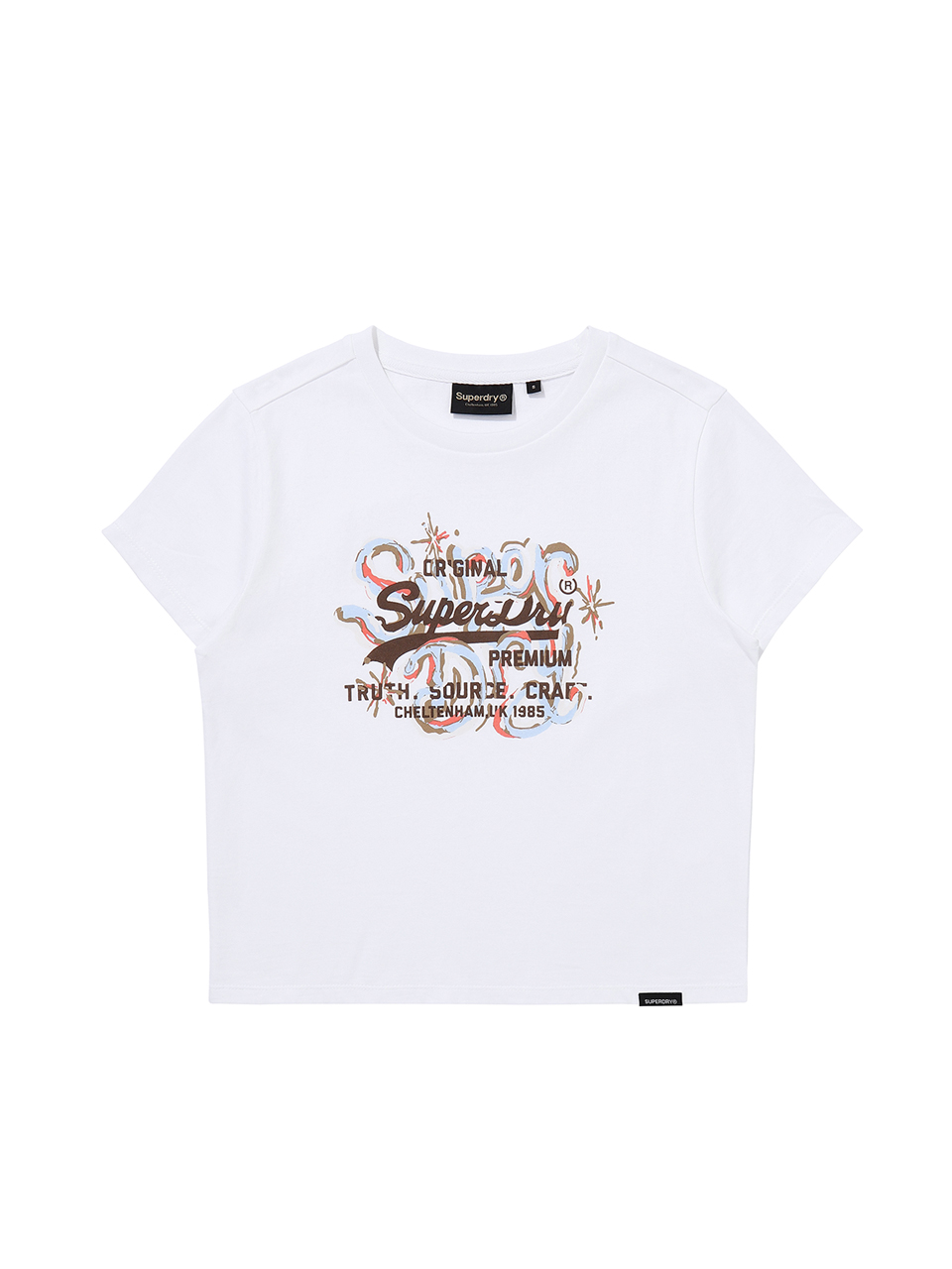 W VINTAGE ART CROP T SHIRT WHITE SDFISCP08 KWHT 1