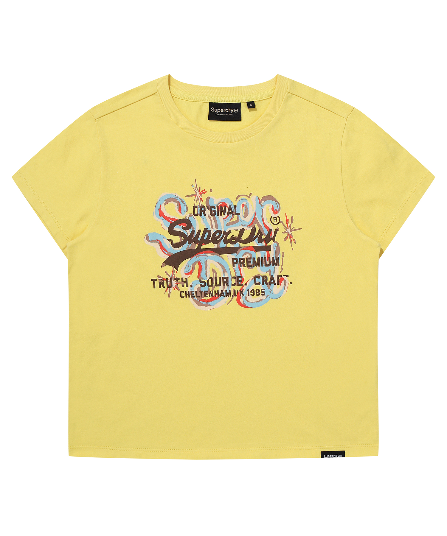W VINTAGE ART CROP T SHIRT YELLOW SDFISCP08 KYEL 1