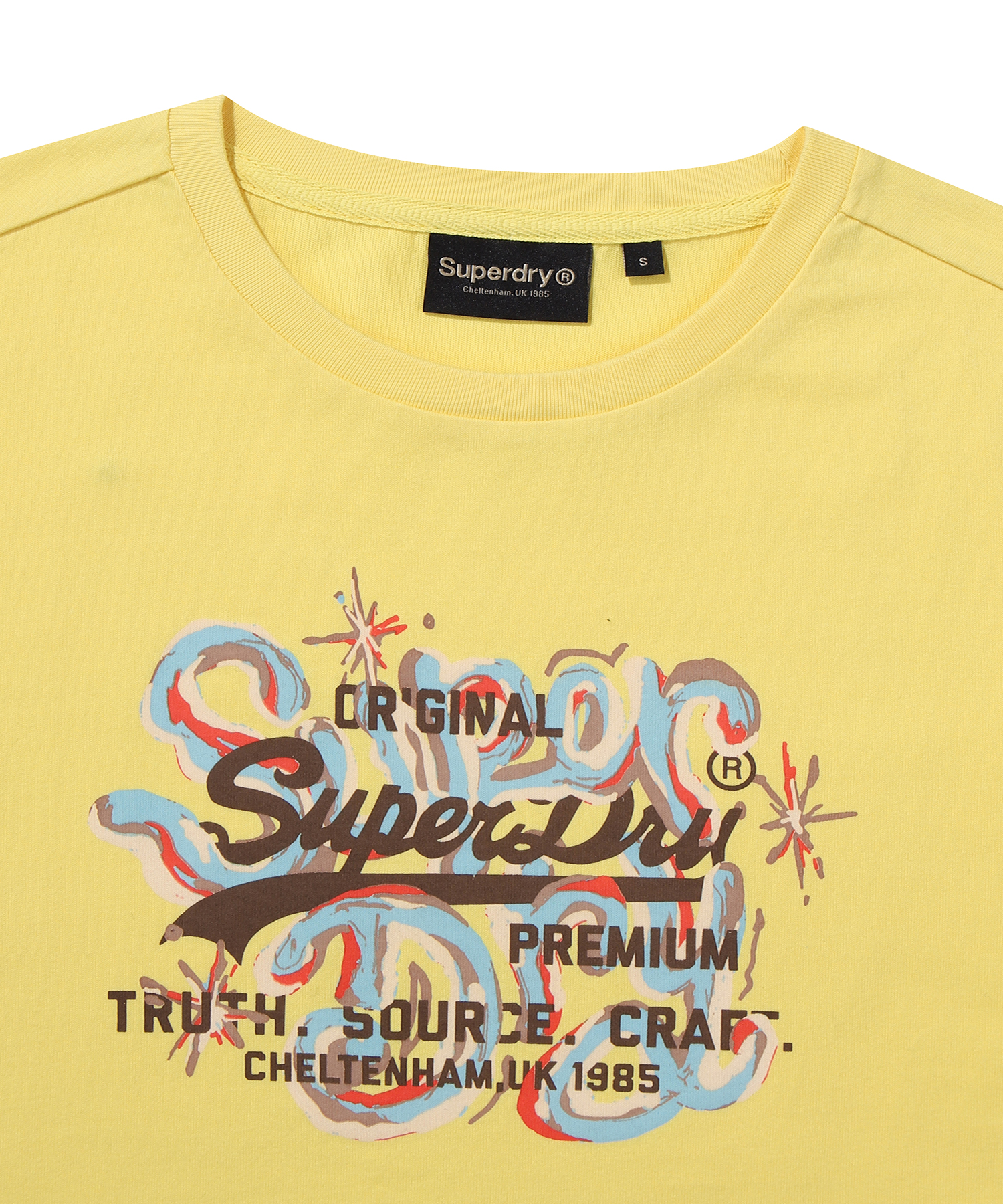 W VINTAGE ART CROP T SHIRT YELLOW SDFISCP08 KYEL 3