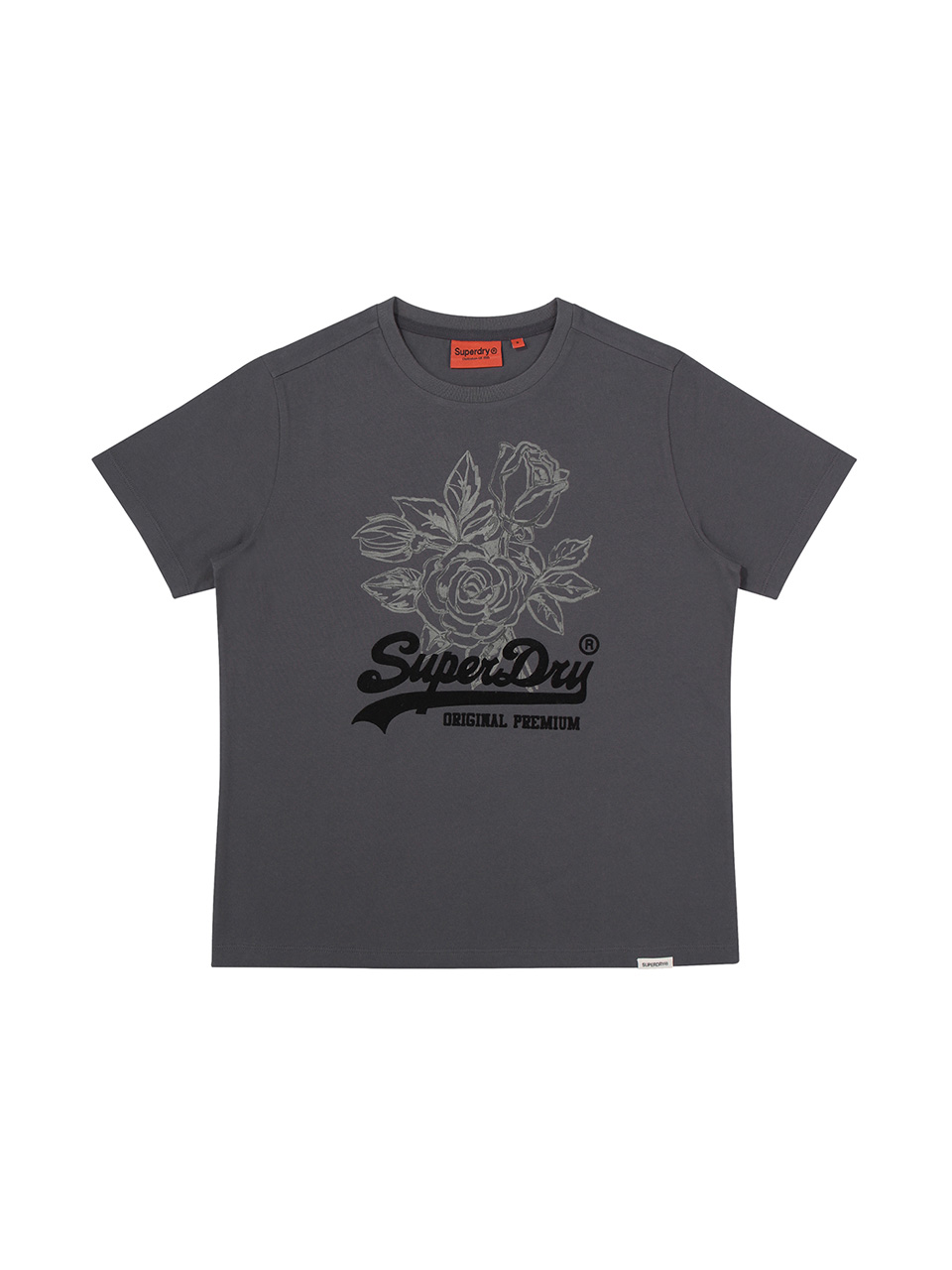 W VINTAGE FLOWER T SHIRT CHARCOAL SDFISCP05 KCHL 1