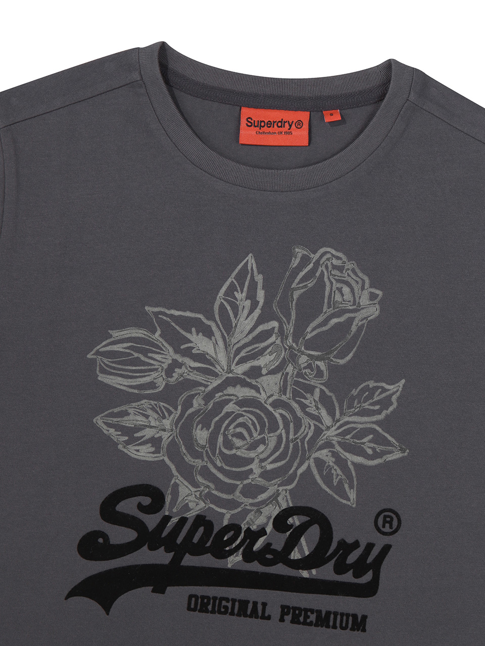 W VINTAGE FLOWER T SHIRT CHARCOAL SDFISCP05 KCHL 3