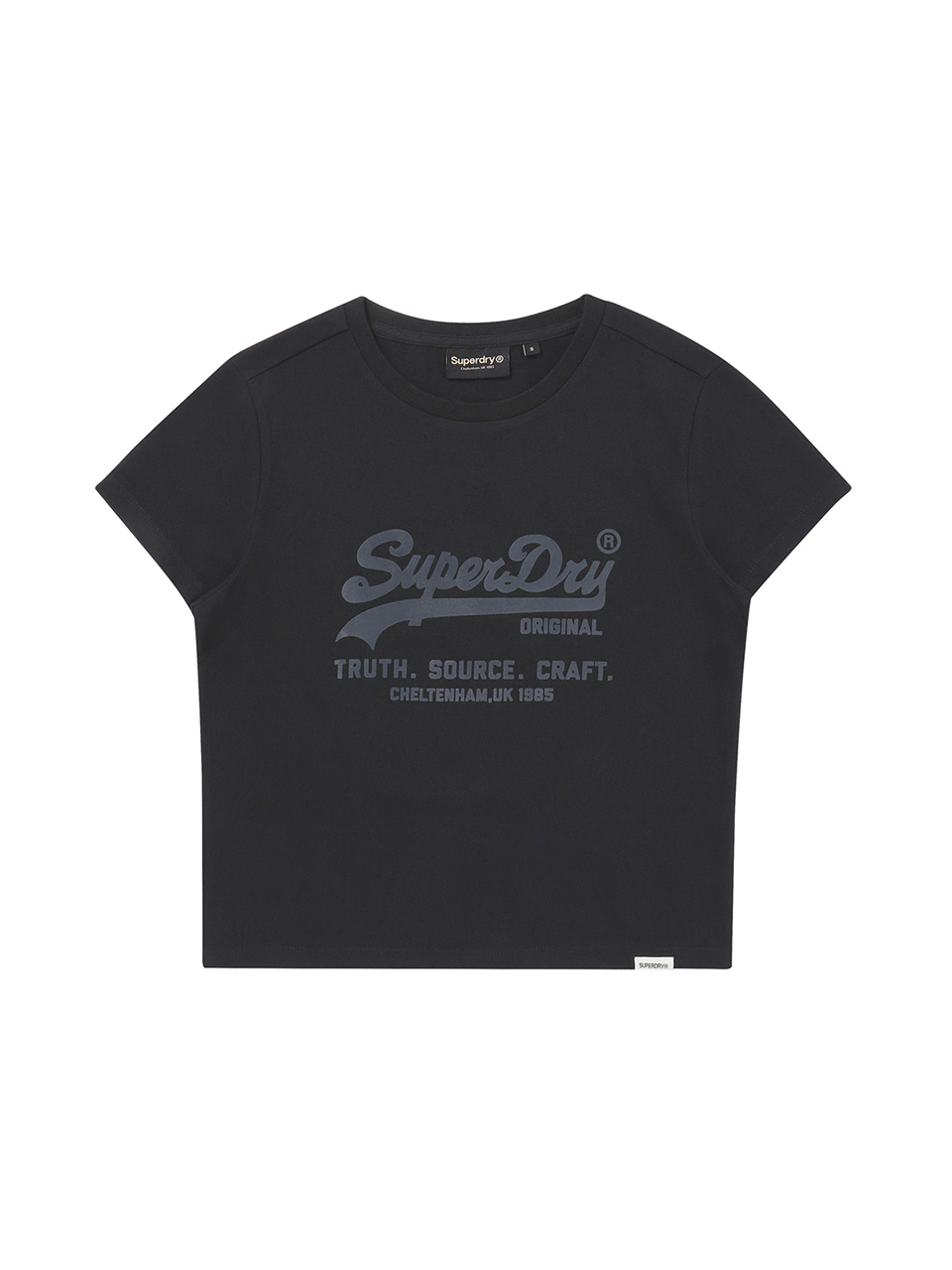 W VINTAGE LOGO CROP T SHIRT BLACK SDFISCP02 KBLK 1