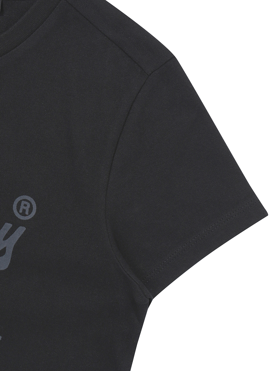 W VINTAGE LOGO CROP T SHIRT BLACK SDFISCP02 KBLK 4