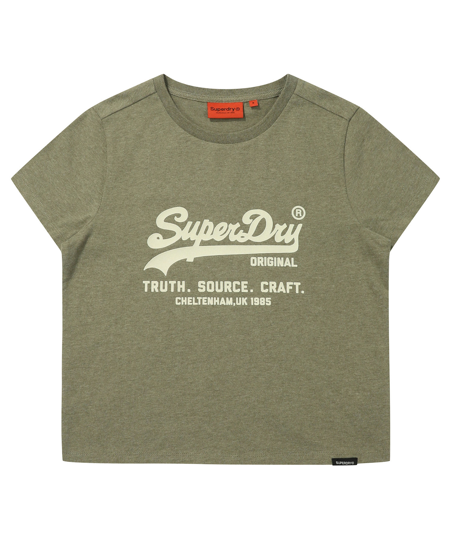 W VINTAGE LOGO CROP T SHIRT L KHAKI SDFISCP02 KLKH 1