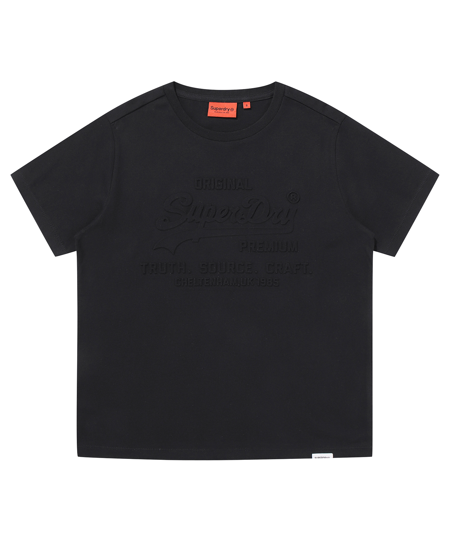 W VINTAGE LOGO EMB T SHIRT BLACK SDFISCP03 KBLK 1