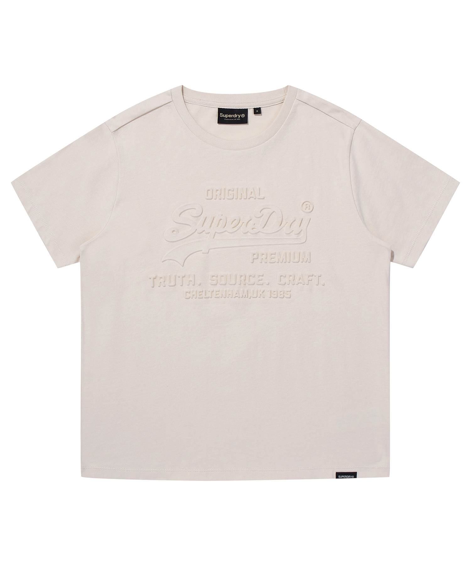 W VINTAGE LOGO EMB T SHIRT L BEIGE SDFISCP03 KLBE 1