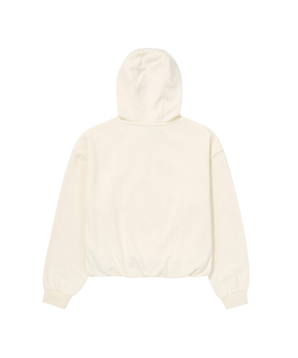 W VINTAGE WASHED CROP HOODIE CREAM SDFMHAP40 KCRM 2