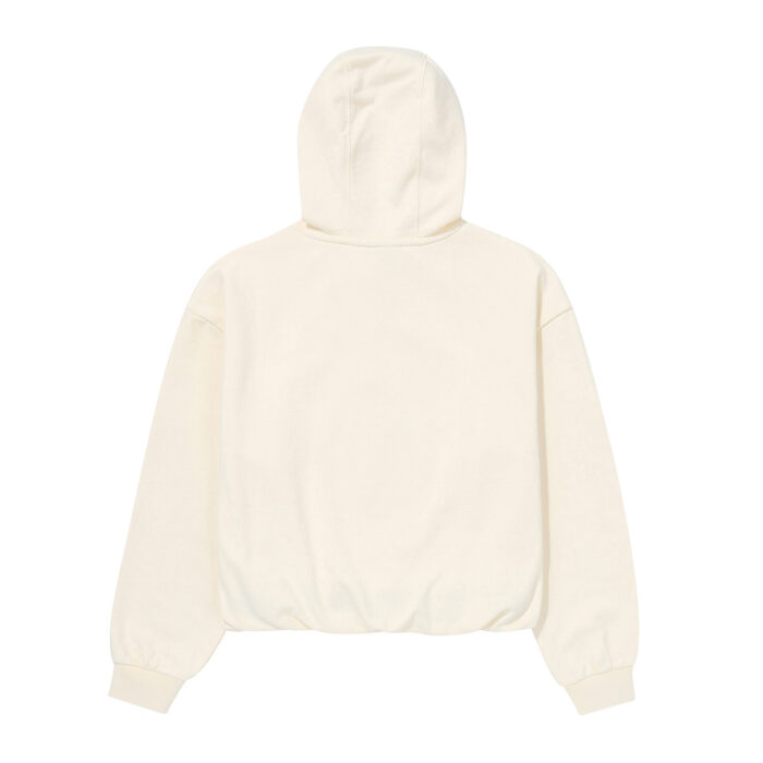 W VINTAGE WASHED CROP HOODIE CREAM SDFMHAP40 KCRM 2