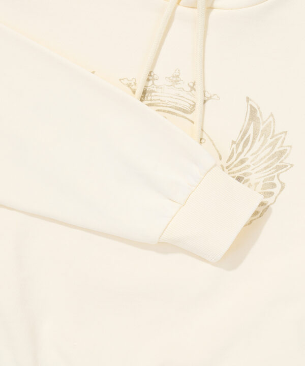W VINTAGE WASHED CROP HOODIE CREAM SDFMHAP40 KCRM 4