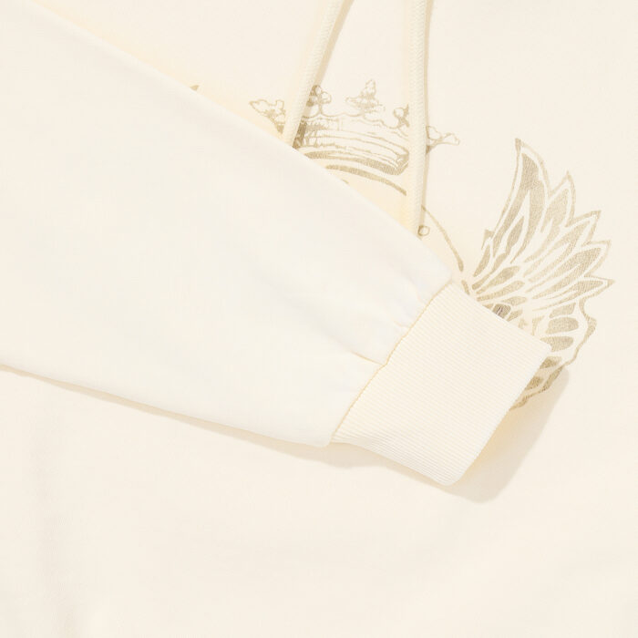 W VINTAGE WASHED CROP HOODIE CREAM SDFMHAP40 KCRM 4