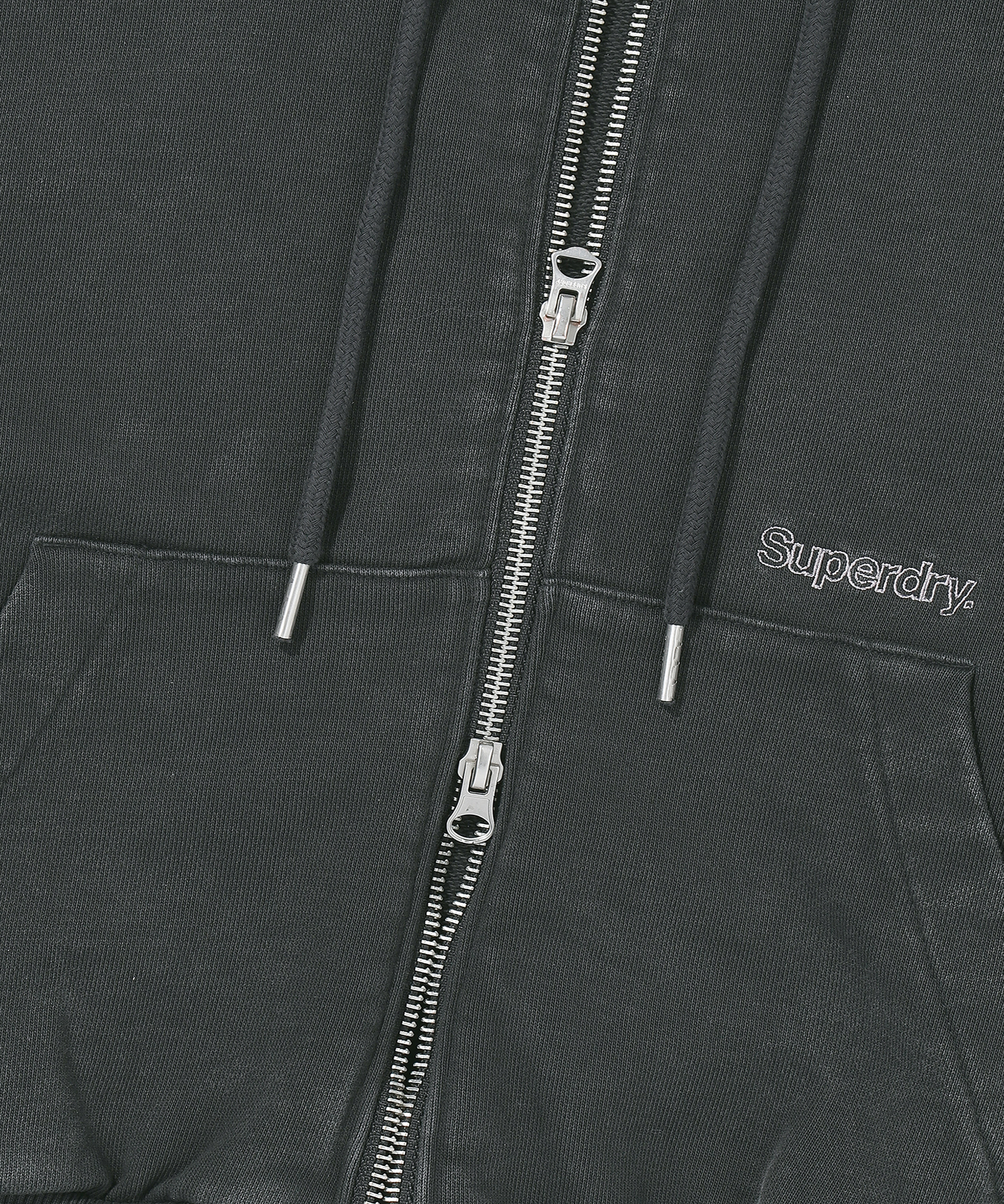 W VINTAGE WASHED CROP HOODIE D GREY SDFMZAP40 KDGR 3