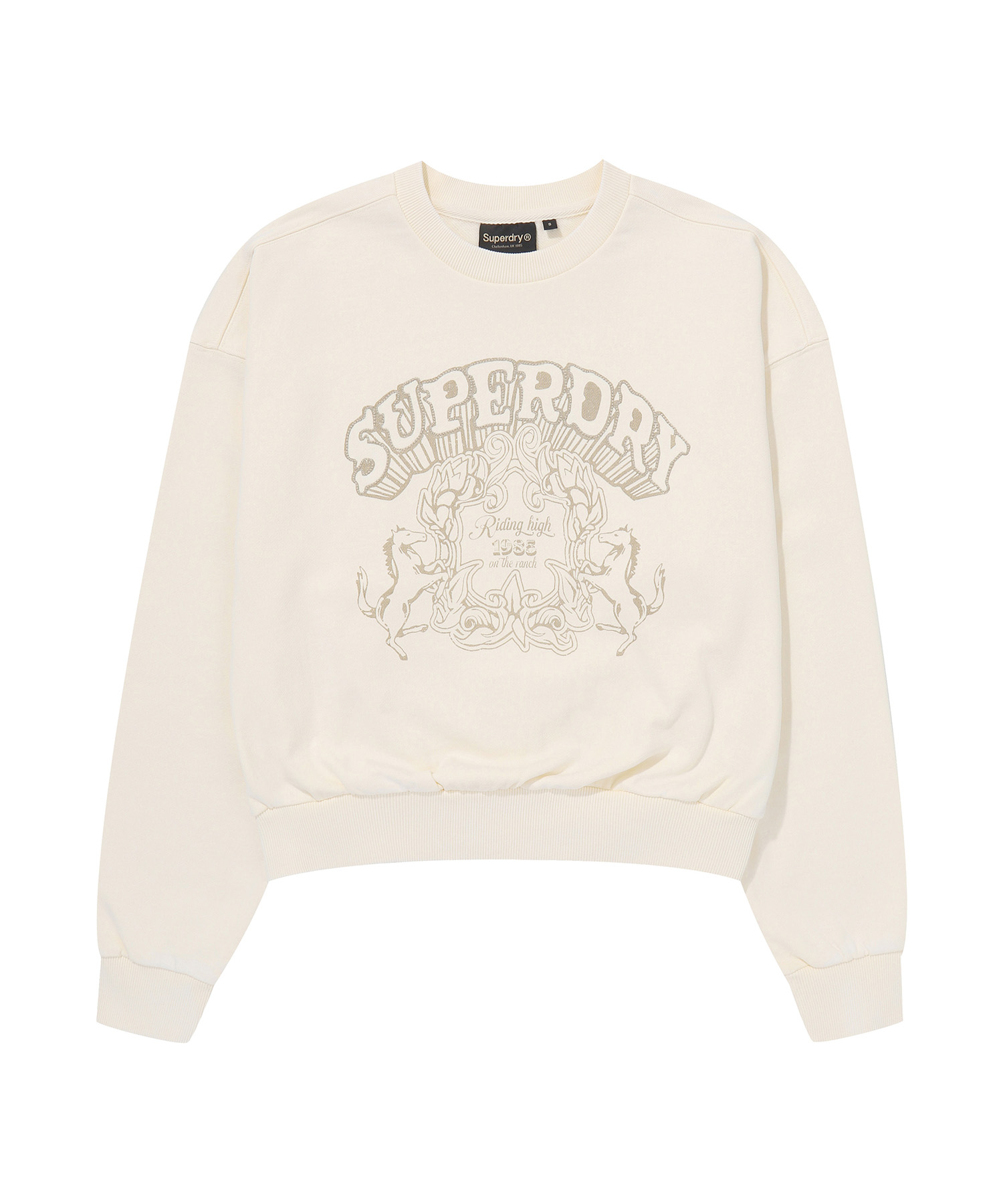 W VINTAGE WASHED CROP SWEATSHIRT CREAM SDFMRAP40 KCRM 1