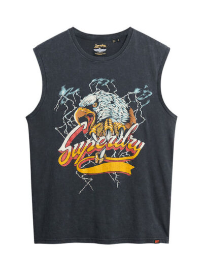 BIKER ROCK RELAXED TANK Mid Back In Black M6010876A 8IW