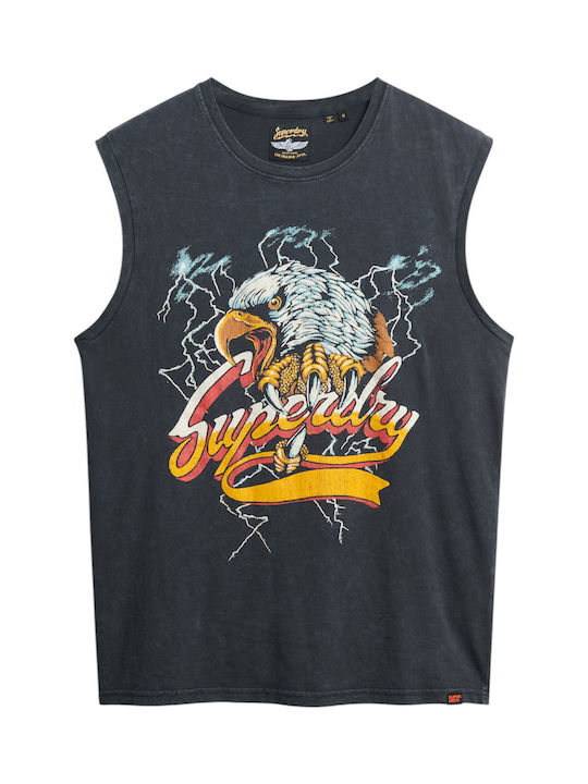 BIKER ROCK RELAXED TANK Mid Back In Black M6010876A 8IW