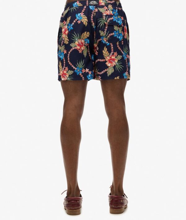 HAWAIIAN PRINT 16 SWIM SHORT TROPICAL CHAIN NAVY M3010242A F7B 1