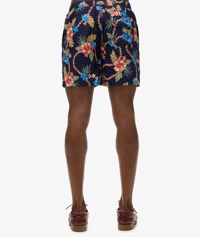 HAWAIIAN PRINT 16 SWIM SHORT TROPICAL CHAIN NAVY M3010242A F7B 1