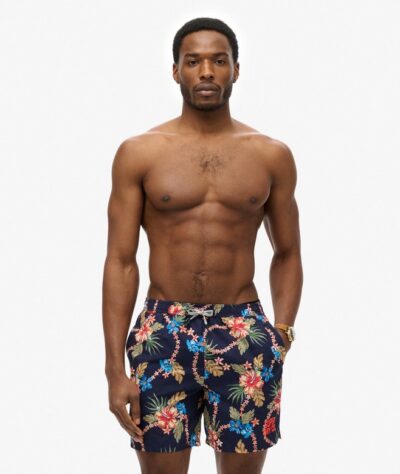 HAWAIIAN PRINT 16 SWIM SHORT TROPICAL CHAIN NAVY M3010242A F7B 3