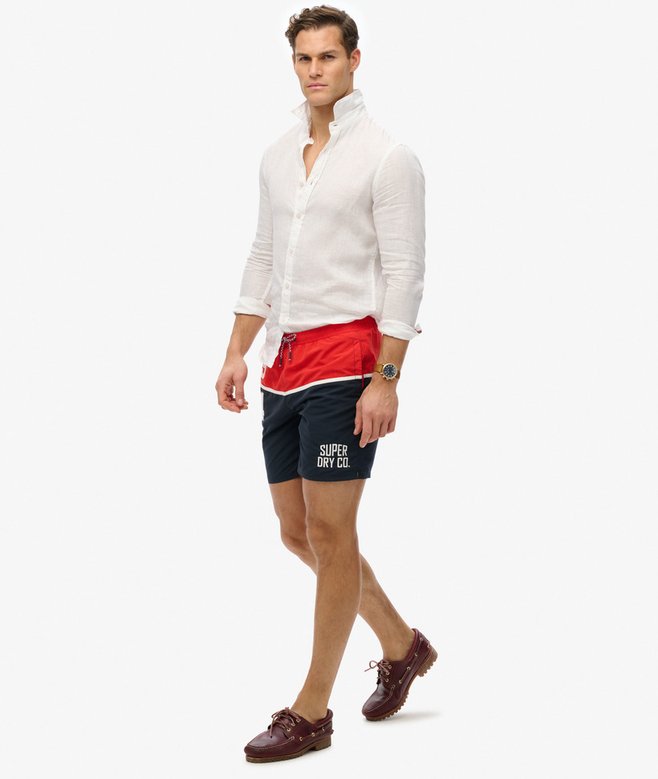 NAUTICAL LOGO 17 SWIM SHORT TRICOLORE NAVY M3010249A F5Y 4