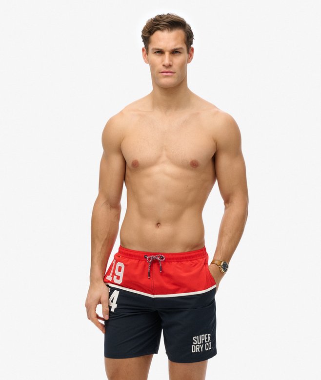 NAUTICAL LOGO 17 SWIM SHORT TRICOLORE NAVY M3010249A F5Y 5