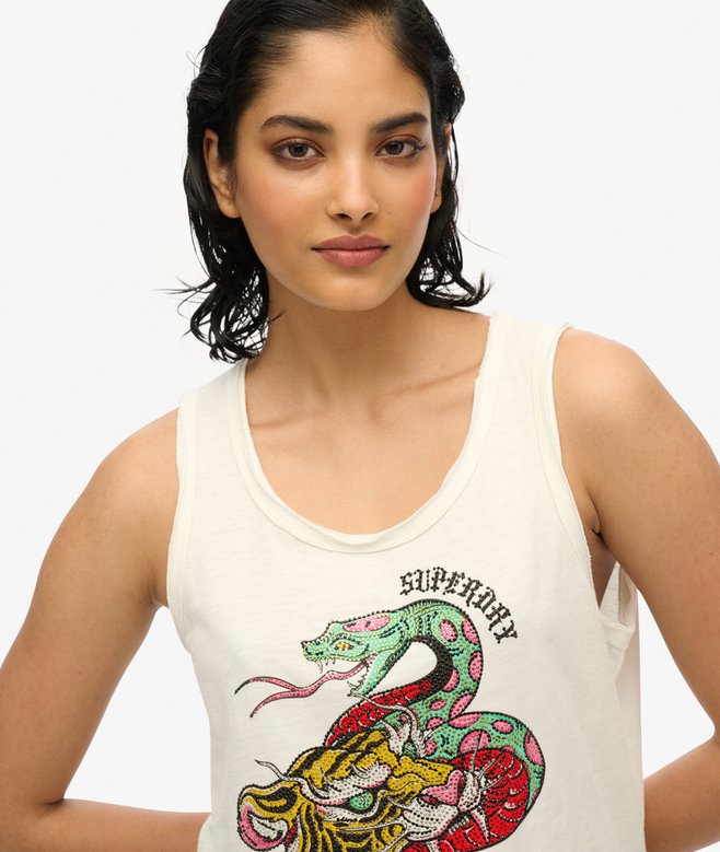 NEO TRAD TATTOO SCOOPNECK TANK Bone White Slub W6012044A E8V